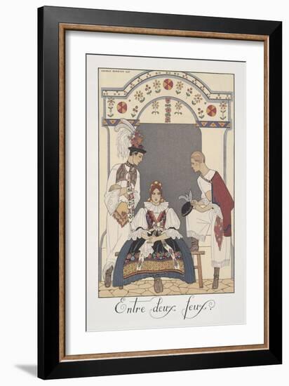 Falbalas Et Fanfreluches, Almanac for 1923, Entre Deux Feux-Georges Barbier-Framed Giclee Print