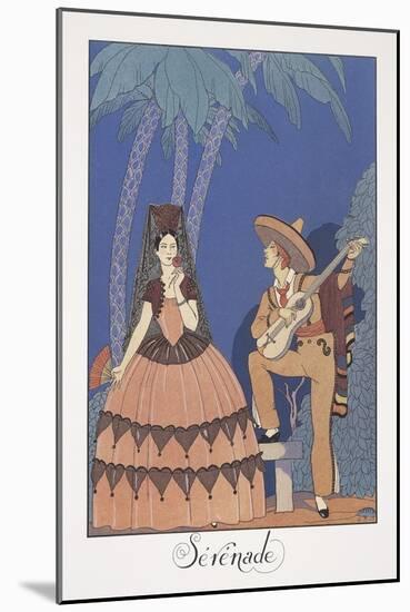 Falbalas Et Fanfreluches, Almanac for 1924, Serenade-Georges Barbier-Mounted Giclee Print