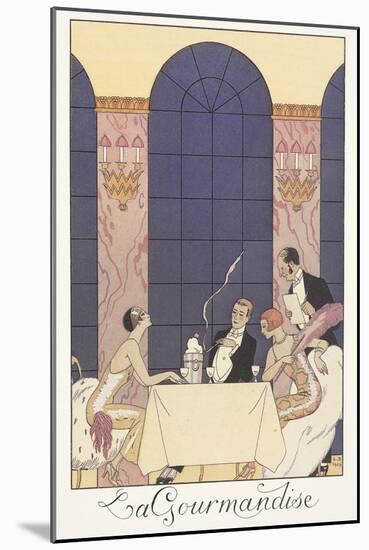 Falbalas Et Fanfreluches, Almanac for 1925: La Gourmandise-Georges Barbier-Mounted Giclee Print