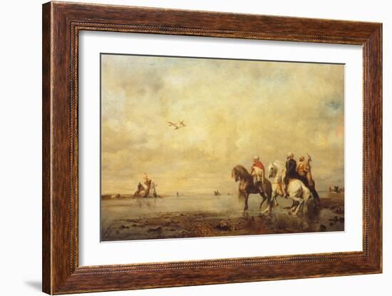 Falcon Hunt in the Sahara, 1863-Eugène Fromentin-Framed Giclee Print