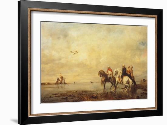 Falcon Hunt in the Sahara, 1863-Eugène Fromentin-Framed Giclee Print