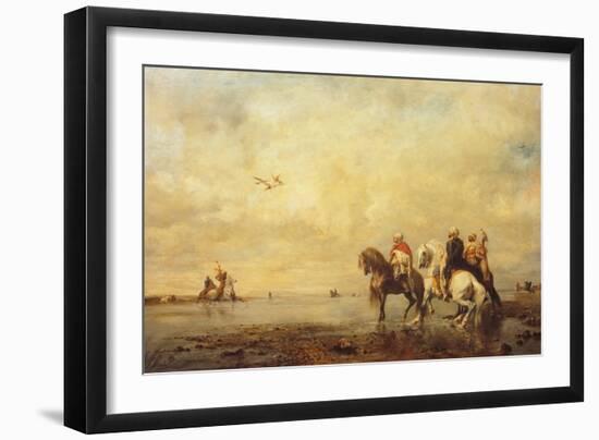 Falcon Hunt in the Sahara, 1863-Eugène Fromentin-Framed Giclee Print