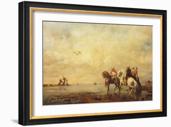 Falcon Hunt in the Sahara, 1863-Eugène Fromentin-Framed Giclee Print