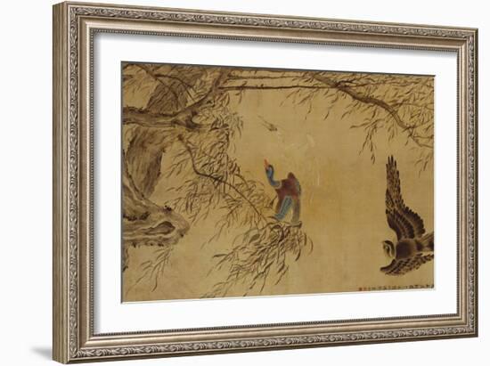 Falcon Hunting Prey-Hua Yan-Framed Giclee Print