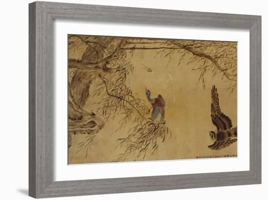 Falcon Hunting Prey-Hua Yan-Framed Giclee Print