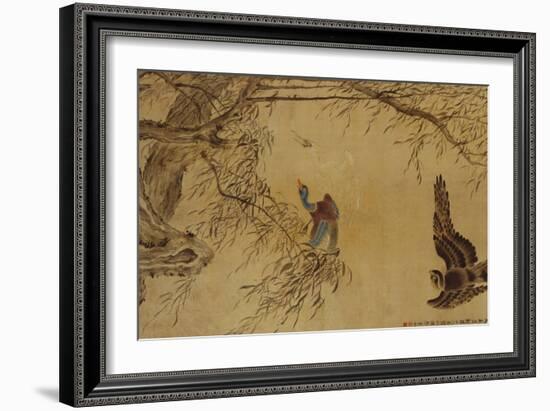 Falcon Hunting Prey-Hua Yan-Framed Giclee Print