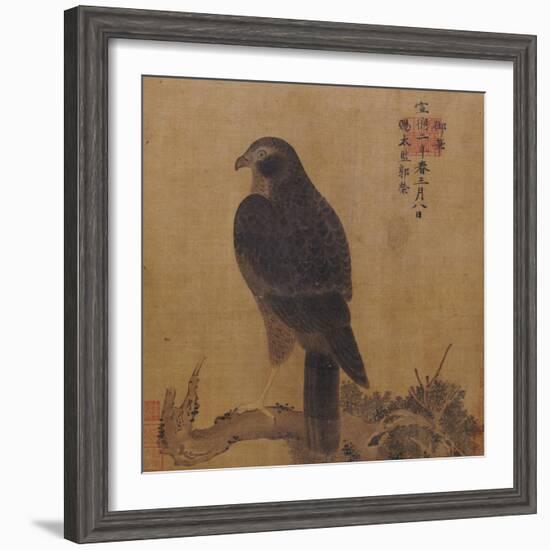 Falcon on a Pine Limb, Emperor Xuande, circa 1426-1435-null-Framed Giclee Print