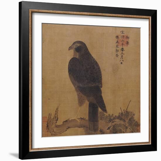 Falcon on a Pine Limb, Emperor Xuande, circa 1426-1435-null-Framed Giclee Print