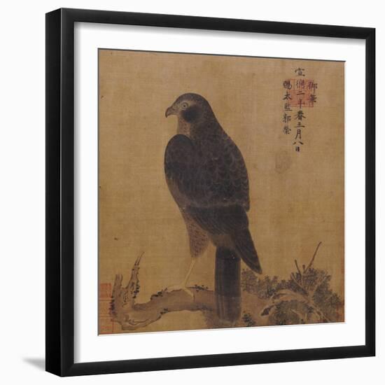 Falcon on a Pine Limb, Emperor Xuande, circa 1426-1435-null-Framed Giclee Print