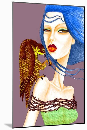 Falcon-Jami Goddess-Mounted Art Print