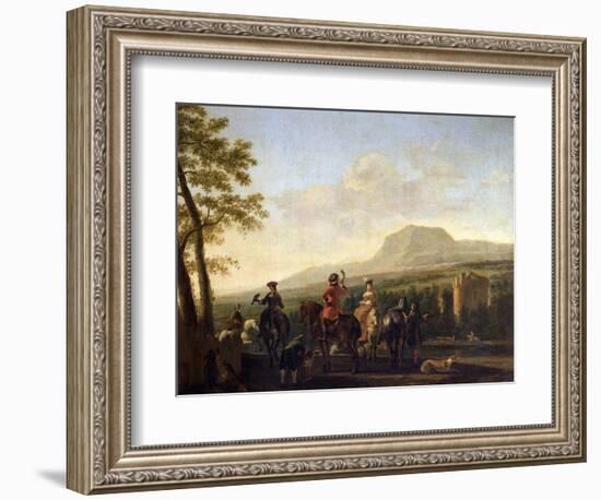 Falconry, 17th Century-Gerrit Berckheyde-Framed Giclee Print