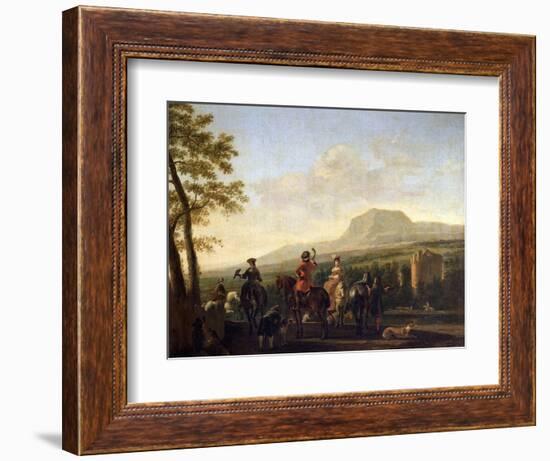 Falconry, 17th Century-Gerrit Berckheyde-Framed Giclee Print