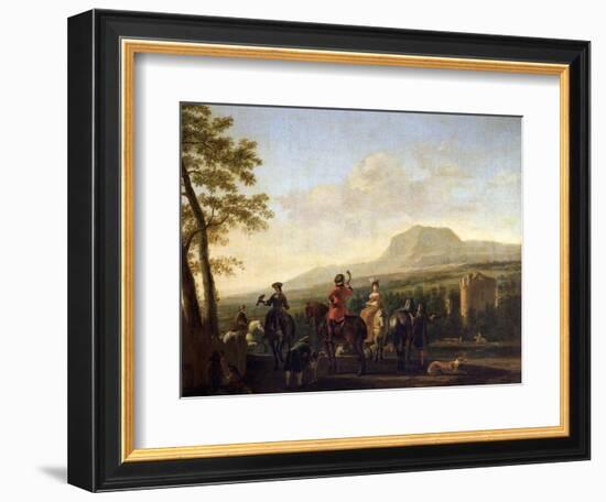 Falconry, 17th Century-Gerrit Berckheyde-Framed Giclee Print