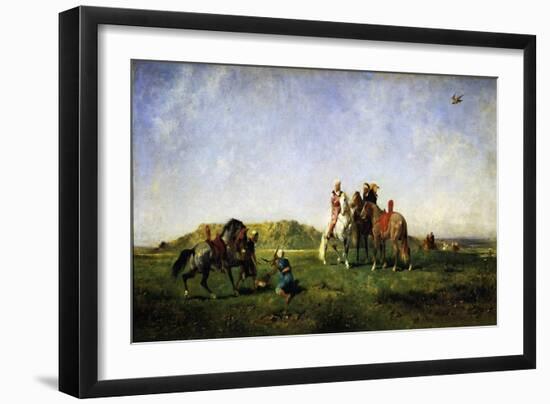 Falconry in Algeria, 1862-Eugene Fromentin-Framed Giclee Print