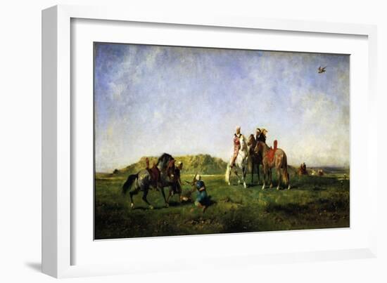 Falconry in Algeria, 1862-Eugene Fromentin-Framed Giclee Print