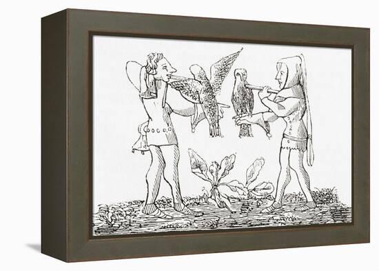 Falconry in the Middle Ages-null-Framed Premier Image Canvas