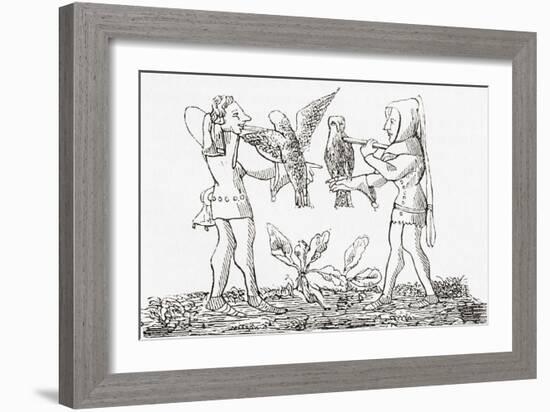 Falconry in the Middle Ages-null-Framed Giclee Print