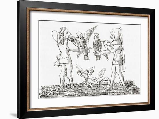 Falconry in the Middle Ages-null-Framed Giclee Print