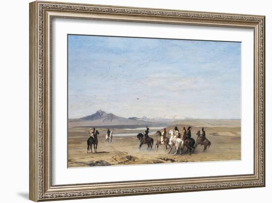 Falconry, Painting by Alberto Pasini (1826-1899)-null-Framed Giclee Print