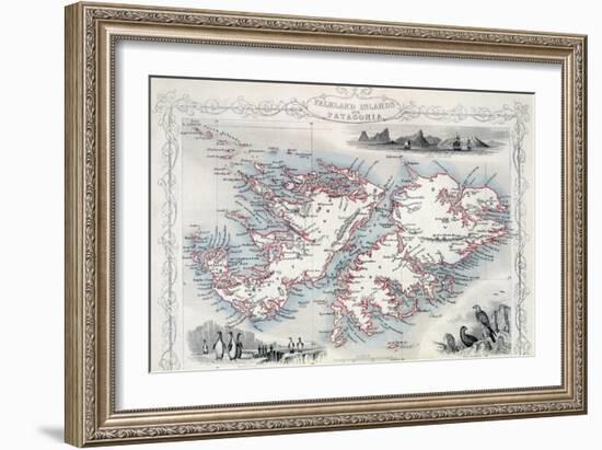 Falkland Islands and Patagonia, Series of World Maps, c.1850-John Rapkin-Framed Giclee Print