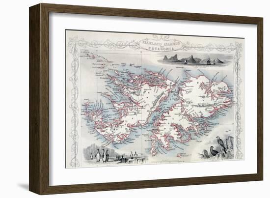 Falkland Islands and Patagonia, Series of World Maps, c.1850-John Rapkin-Framed Giclee Print