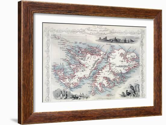 Falkland Islands and Patagonia, Series of World Maps, c.1850-John Rapkin-Framed Giclee Print