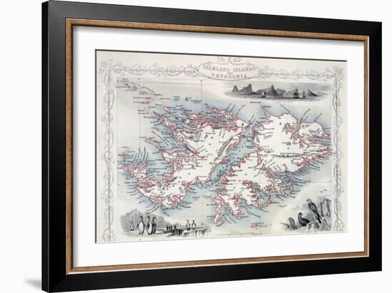 Falkland Islands and Patagonia, Series of World Maps, c.1850-John Rapkin-Framed Giclee Print