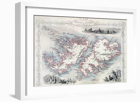 Falkland Islands and Patagonia, Series of World Maps, c.1850-John Rapkin-Framed Giclee Print