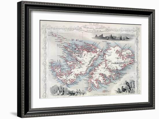 Falkland Islands and Patagonia, Series of World Maps, c.1850-John Rapkin-Framed Giclee Print