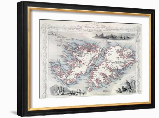 Falkland Islands and Patagonia, Series of World Maps, c.1850-John Rapkin-Framed Giclee Print