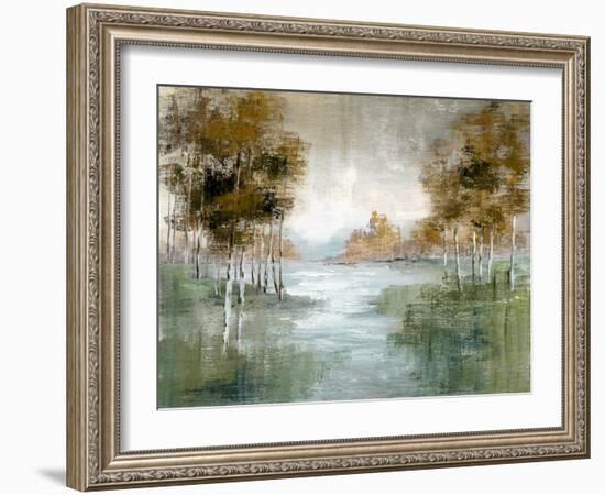 Fall Birch River-null-Framed Art Print
