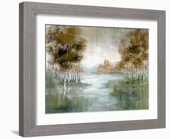 Fall Birch River-null-Framed Art Print