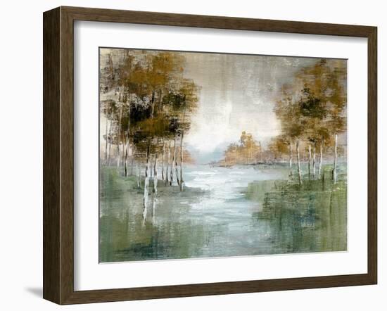 Fall Birch River-null-Framed Art Print