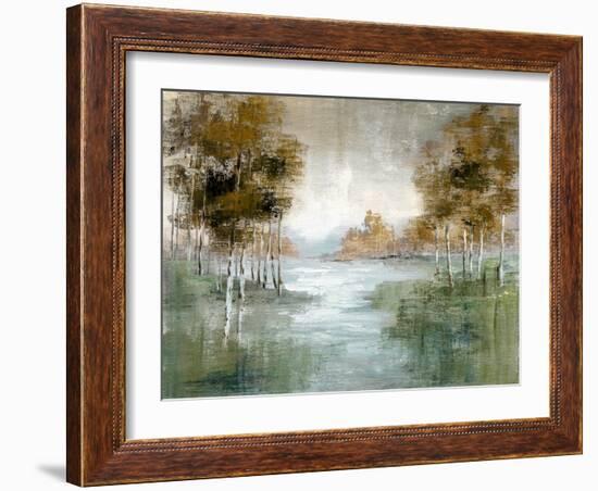 Fall Birch River-null-Framed Art Print