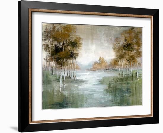 Fall Birch River-null-Framed Art Print