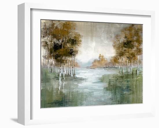 Fall Birch River-null-Framed Art Print