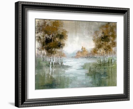 Fall Birch River-null-Framed Art Print