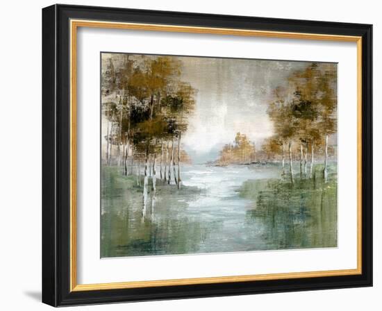 Fall Birch River-null-Framed Art Print