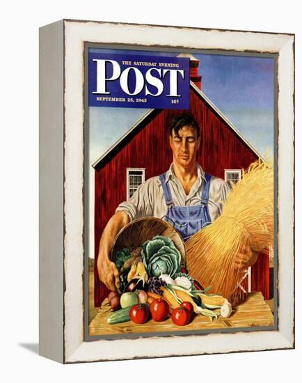 "Fall Bounty," Saturday Evening Post Cover, September 25, 1943-John Atherton-Framed Premier Image Canvas