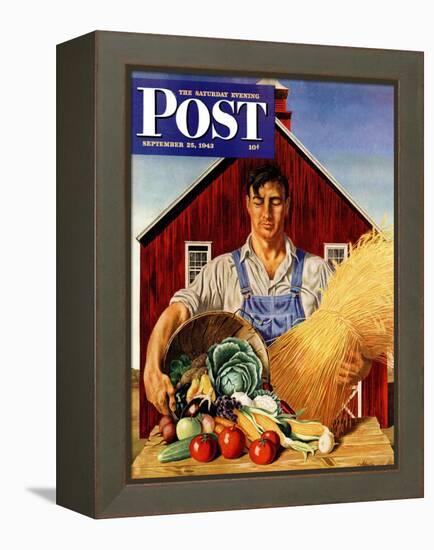 "Fall Bounty," Saturday Evening Post Cover, September 25, 1943-John Atherton-Framed Premier Image Canvas