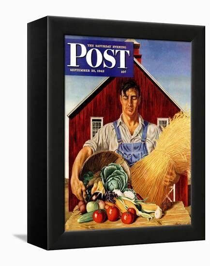 "Fall Bounty," Saturday Evening Post Cover, September 25, 1943-John Atherton-Framed Premier Image Canvas