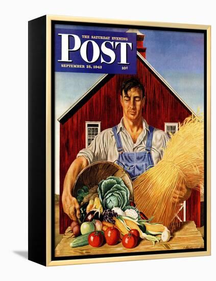 "Fall Bounty," Saturday Evening Post Cover, September 25, 1943-John Atherton-Framed Premier Image Canvas