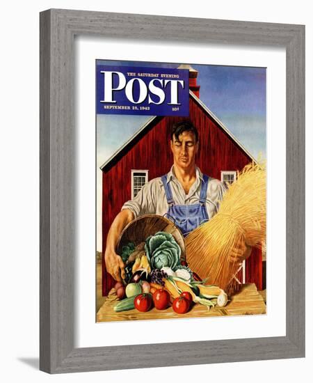 "Fall Bounty," Saturday Evening Post Cover, September 25, 1943-John Atherton-Framed Giclee Print