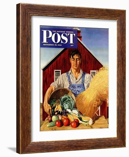 "Fall Bounty," Saturday Evening Post Cover, September 25, 1943-John Atherton-Framed Giclee Print