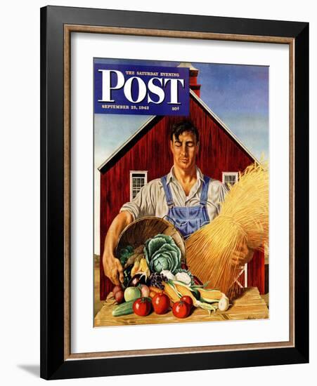 "Fall Bounty," Saturday Evening Post Cover, September 25, 1943-John Atherton-Framed Giclee Print