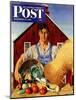 "Fall Bounty," Saturday Evening Post Cover, September 25, 1943-John Atherton-Mounted Giclee Print