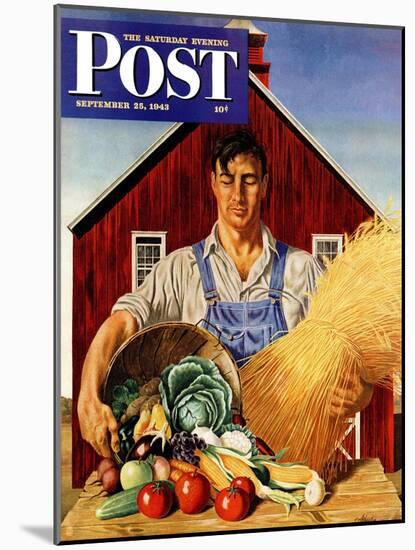 "Fall Bounty," Saturday Evening Post Cover, September 25, 1943-John Atherton-Mounted Giclee Print
