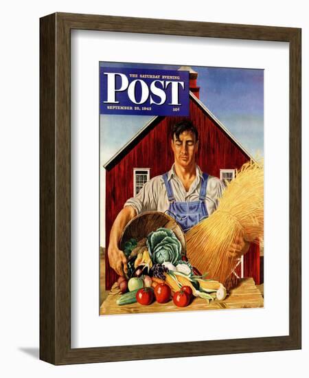 "Fall Bounty," Saturday Evening Post Cover, September 25, 1943-John Atherton-Framed Giclee Print