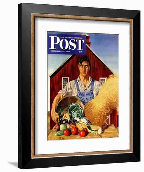 "Fall Bounty," Saturday Evening Post Cover, September 25, 1943-John Atherton-Framed Giclee Print