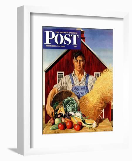 "Fall Bounty," Saturday Evening Post Cover, September 25, 1943-John Atherton-Framed Giclee Print